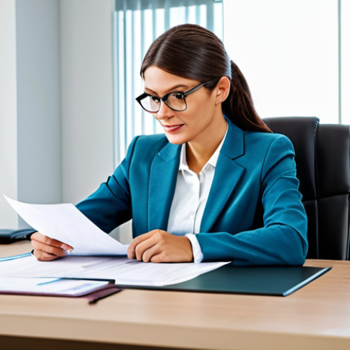 Home 6 **
"A professional labor consultant in modest professional attire, sitting at a desk reviewing legal documents in a bright, modern office. Fully clothed, appropriate content, safe for work, perfect anatomy, natural proportions, professional demeanor, family-friendly."
**