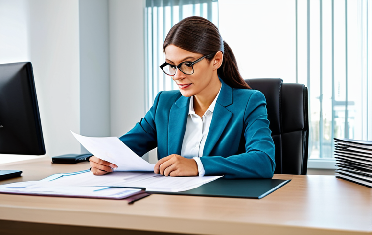 **
"A professional labor consultant in modest professional attire, sitting at a desk reviewing legal documents in a bright, modern office. Fully clothed, appropriate content, safe for work, perfect anatomy, natural proportions, professional demeanor, family-friendly."
**