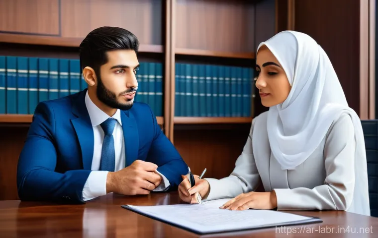 공인노무사 직업에 대한 오해와 진실 - **Prompt:** A vibrant, high-definition photograph capturing a young Arab professional (a man or woma...