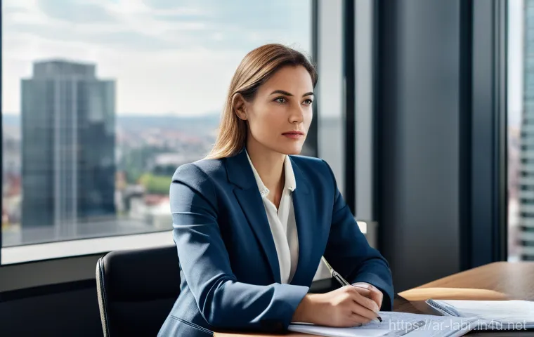 노무사로서의 커리어 빌딩 - **Prompt:** A compassionate and professional female labor law consultant, dressed in a stylish busin...
