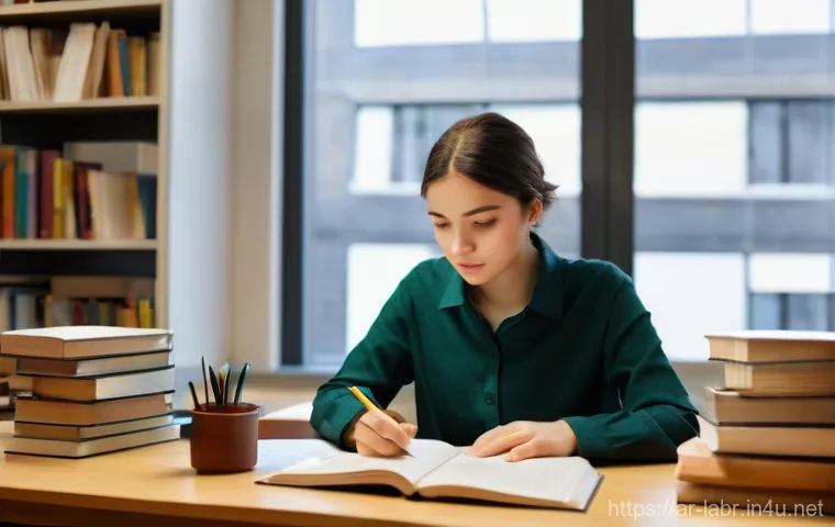 공인노무사 시험 준비 체크리스트 - **Image Prompt 1: Focused Labor Law Student**
    "A young adult, appearing diverse, sits at a clean...